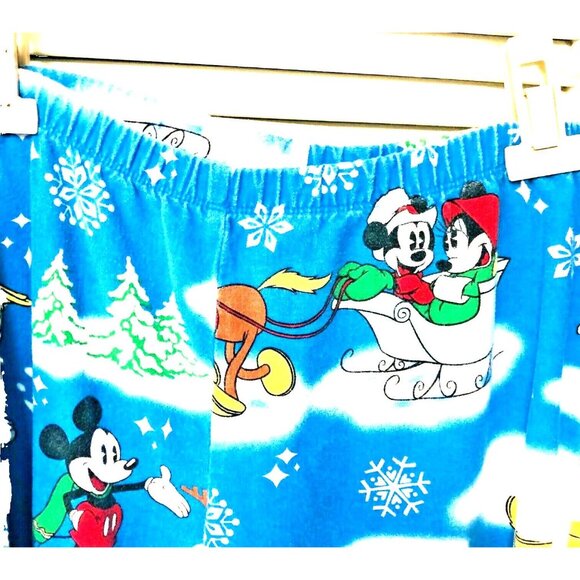 Disney Flannel‎ Pajama Set PJs Women's M Mickey Minnie Pluto Donald Horace Retro - Picture 8 of 9